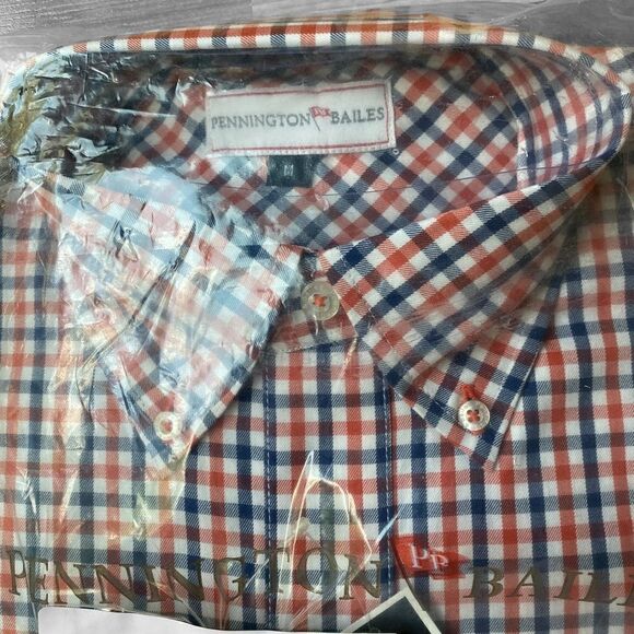 Men’s Pennington Bailes Long Sleeve Plaid Shirt NWT Size Medium - Picture 3 of 4
